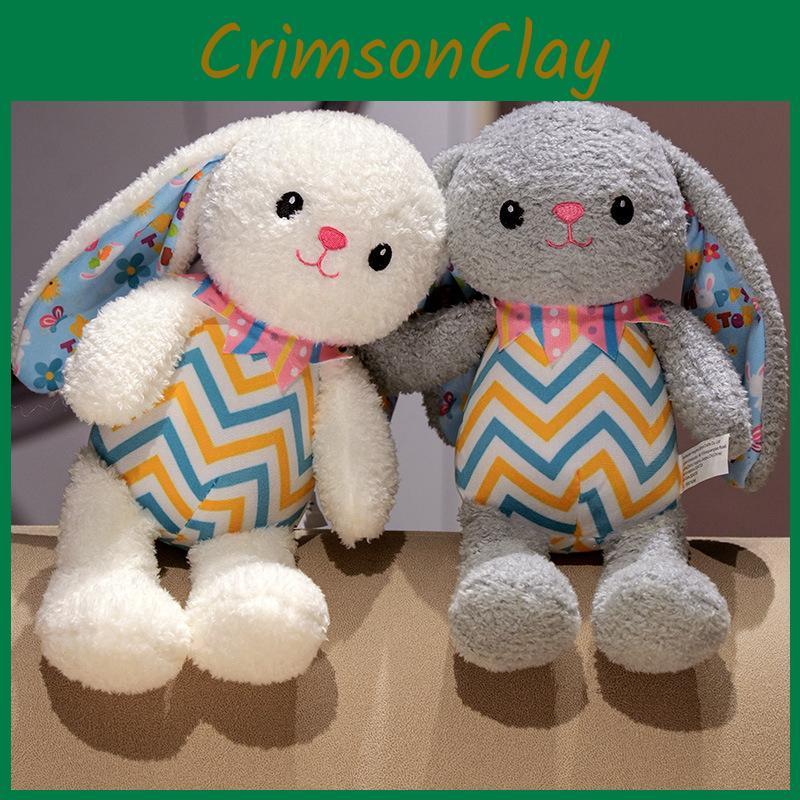 Easter Rabbit Striped Plush Toy Animal Stuffed Doll Decoration Kids 30cm Gift