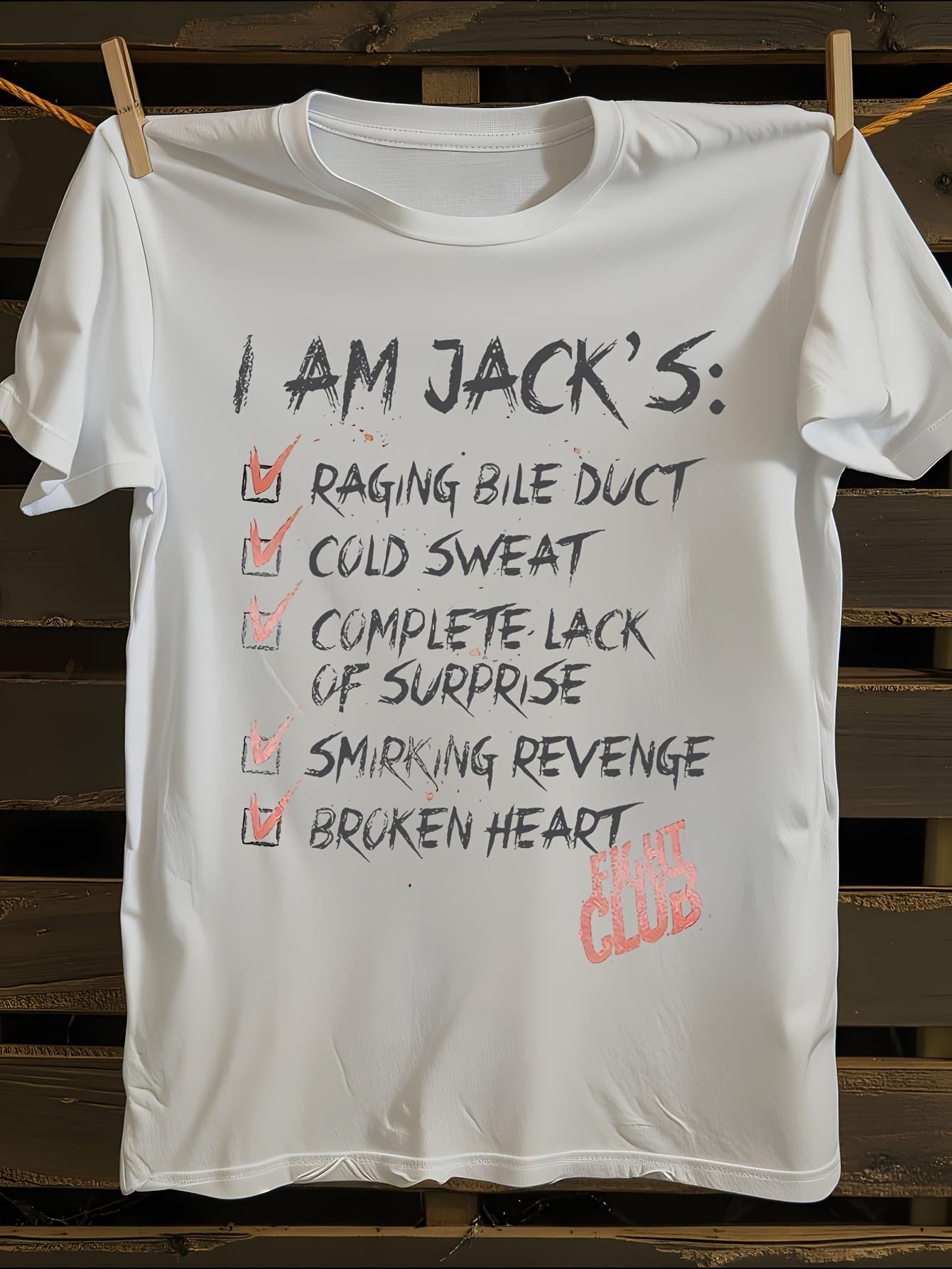 Fight Club Jack S Quotes T-Shirt Mens Tshirt Womens Tshirts with Letters Print Short Sleeves T-Shirt Casual Street Tee Shirt Top XL