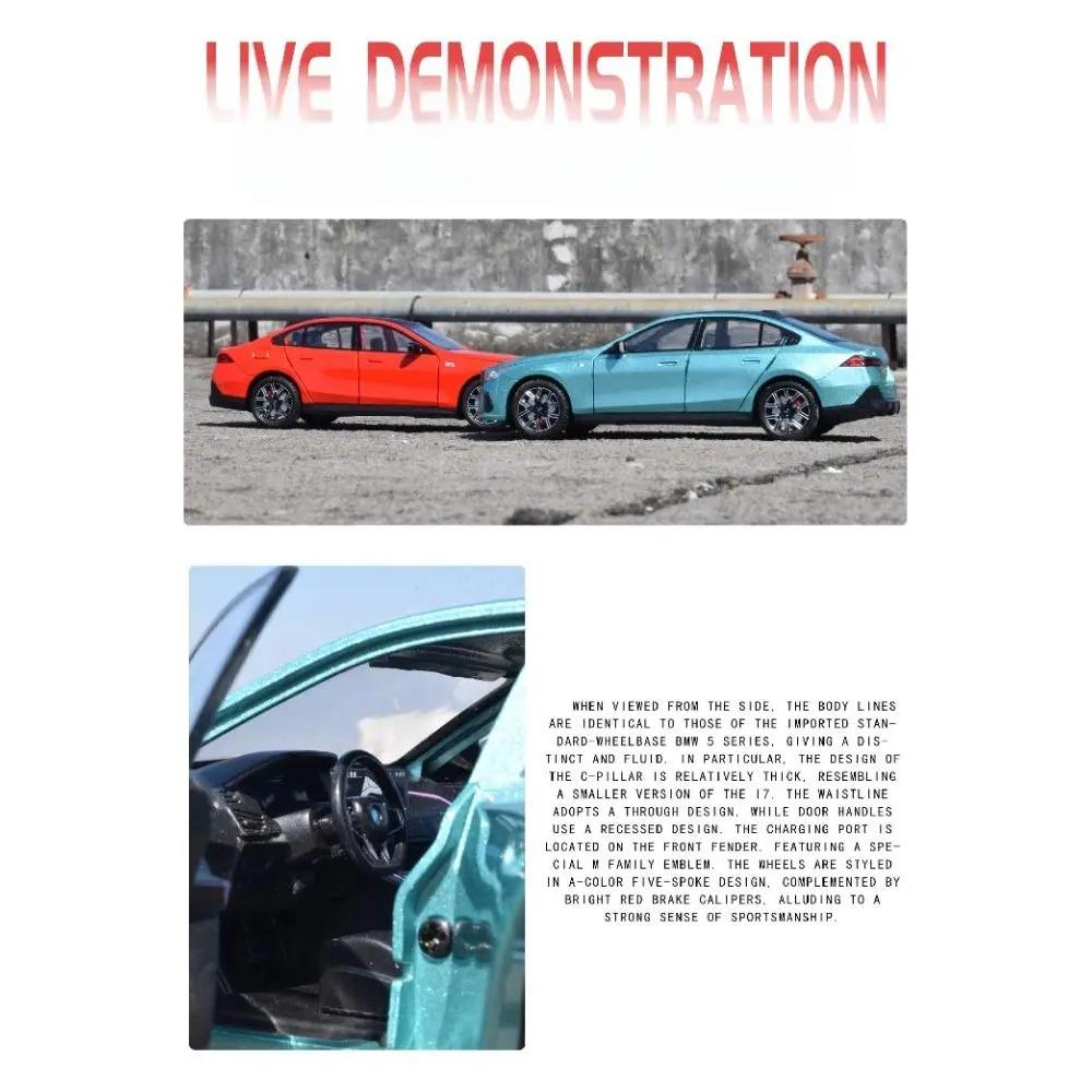 1/24 Scale BMW I5 M60 Xdrive Power Alloy Metal Diecast Model Car Sound and Light Simulation Collection Decorative Trendy Ornament Gift