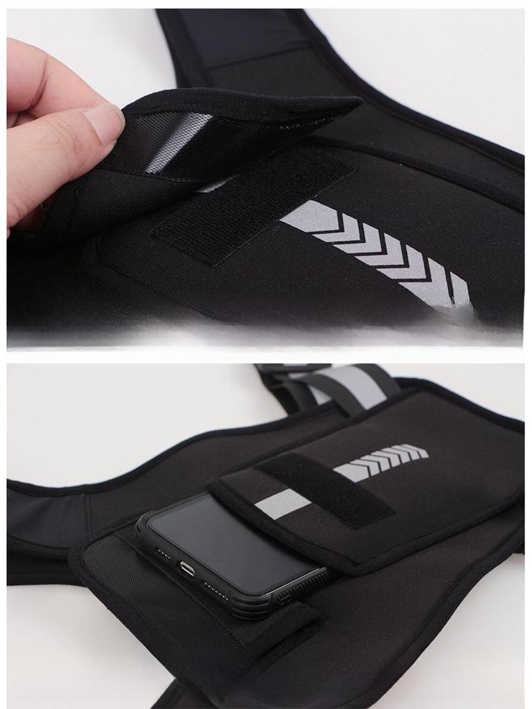 Unisex Reflective Running Vest Backpack with Water Bottle Holder, Ideal for Hiking, Fitness, and Outdoor Sports.