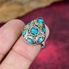 Blue Turquoise Solid Sterling Silver Nepali Ring, Handmade Gemstone Ring Jewelry, Gifts For Mother Brand New Adjustable Ring