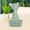 Statue de chat accroupi en résine, ornement de chat de dessin animé, ornement de table, figurine de chat pour décoration de maison ou de bureau, cadeau pour amoureux des chats