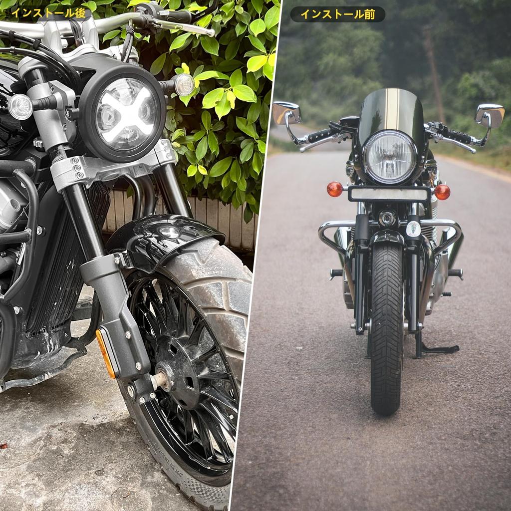 Vancroser 5,75 Zoll Scheinwerfer, LED, X-förmig, Fahrradscheinwerfer, TFL, Hi/Lo-Umschaltung, /24V, Hohe Helligkeit,