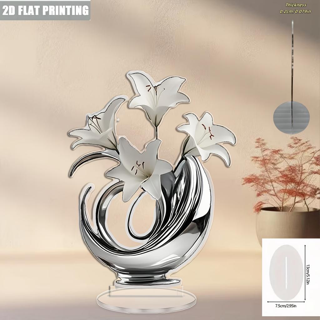 1pcs Table Flower Decoration - Desktop Plaque, Suitable for Living Room, Bedroom, Study, and Office Decoration, Four Seasons Decoration