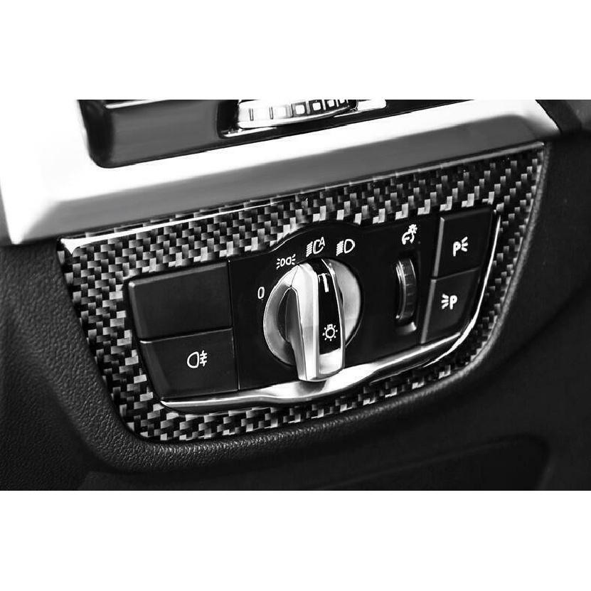 Headlight Button Frame Button Trim For BMW X3 G01 X4 2018-2021 Real Carbon Fiber
