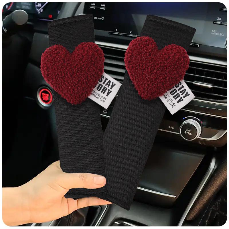 Love Heart Car Styling Seat Belt Cover Soft Chest Protection Car Seatbelt Shoulder Pad Neck Support Cushion Safety Belt Pad