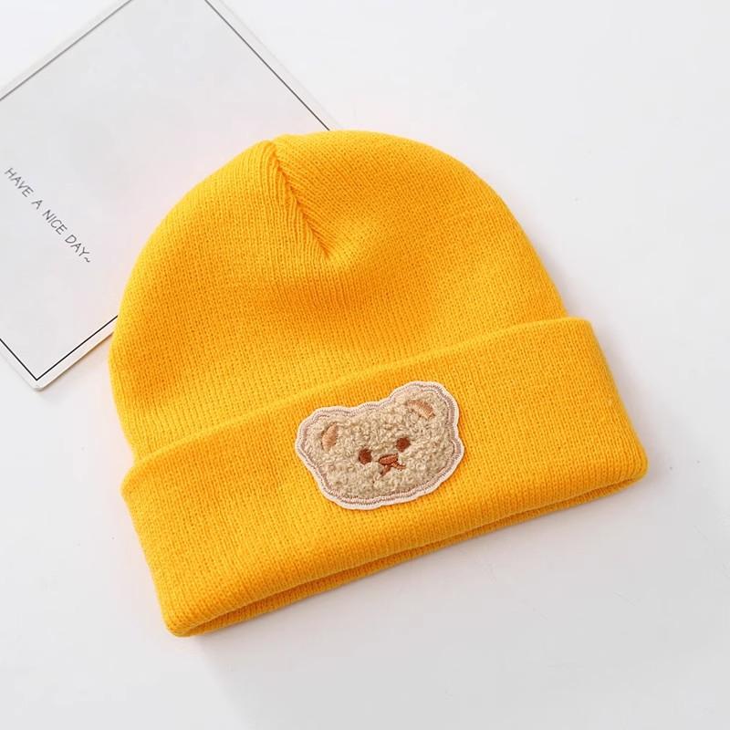Koreanische Cartoon Bär Baby Hut Winter Warme Gestrickte Neugeborenen Jungen Mädchen Kappe Mützen Weichen Säuglings Kleinkind Hut Kinder Caps Motorhaube