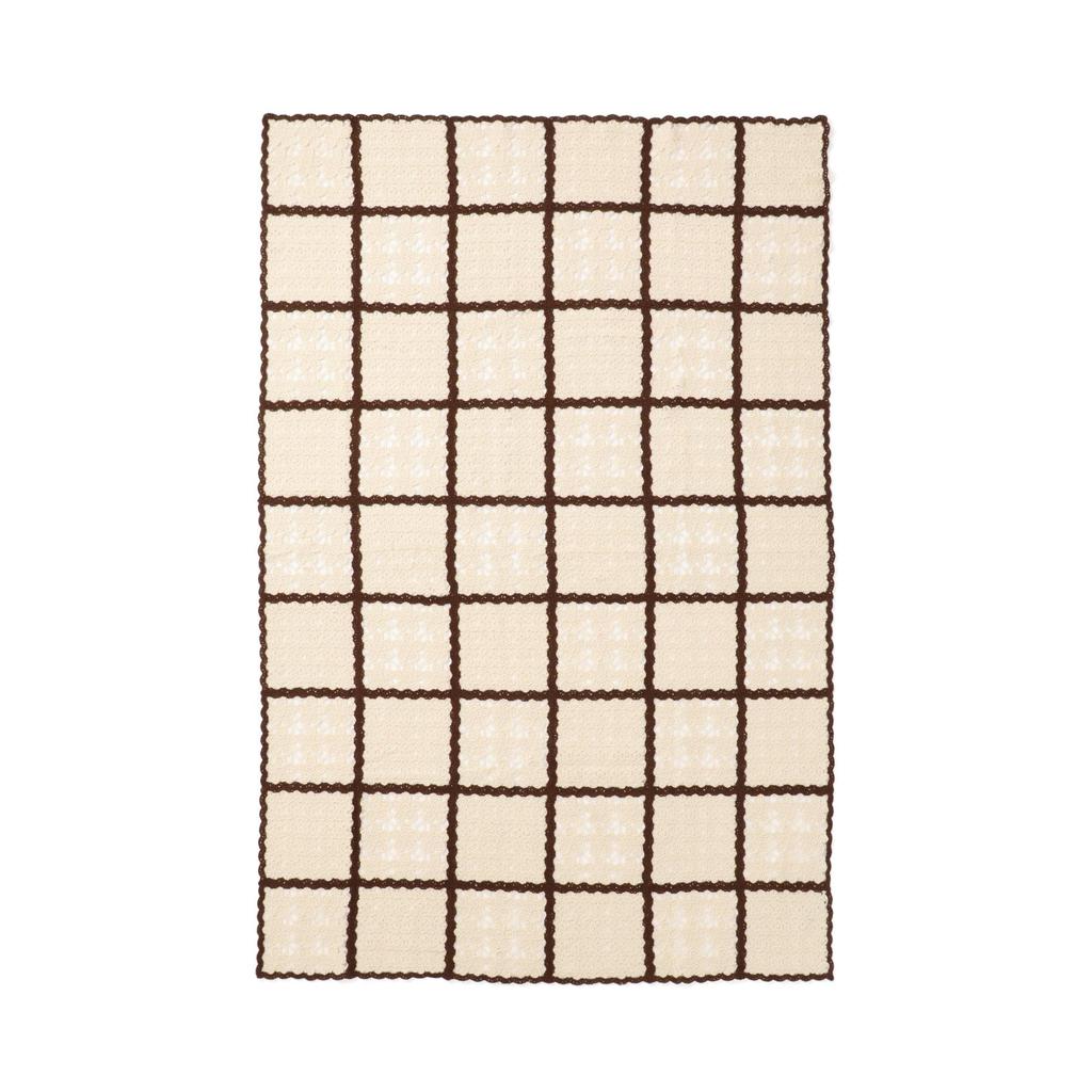 Francfranc Autumn Flower Crochet Throw (100cm X 150cm) Ivory Blanket/Half Blanket