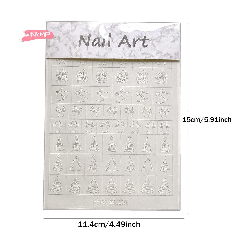 Winter Snowflake Snow Tree Airbrush Stencil for Nails Christmas Decors Hollow Nail Stickers French Manicure Tips