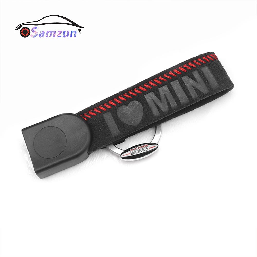 Car Styling Suede Accessories KeyChain Key Case Cover Protector Rope For MINI Cooper JCW D S ONE F54 F55 F56 F57 F60 Countryman F54 F55 F56 F57 F60