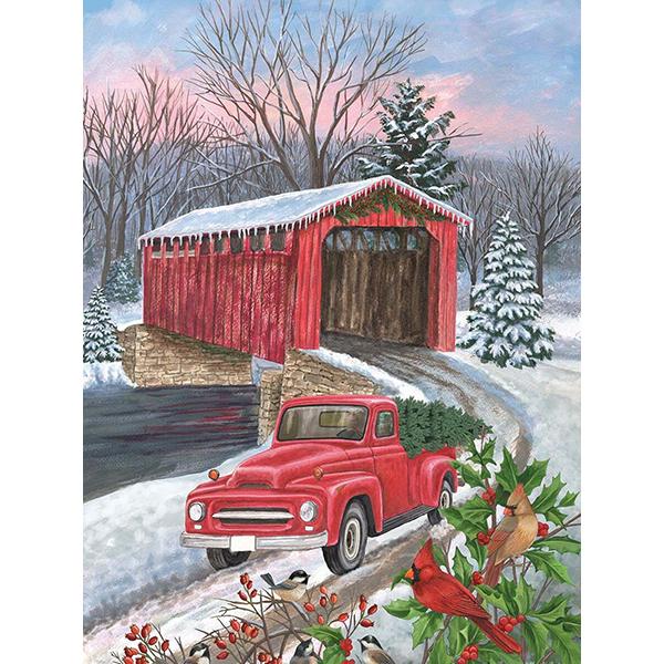 DIY Diamond Painting Christmas Full Square Diamond Embroidery Winter Landscape Car Mosaic Rhinestones Hobby Art