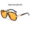 Trendy European-American Retro Square Frame Men's Metal Sunglasses