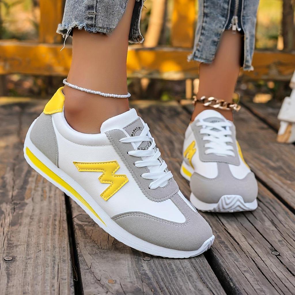 Zapatillas Deportivas Casuales Ligeras para Mujer, Zapatillas para Correr con Suela de EVA, con Cordones, Diseño de Corte Bajo, Adecuadas para Todas las Estaciones