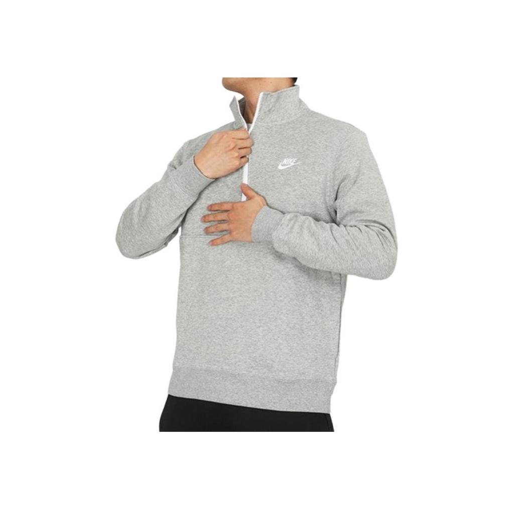 Nike Logo Print Solid Color Loose Fit Long Sleeve American Sweatshirt Men sweatshirt Light-Gray DD4733-066