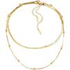 Minimalist Titanium Steel Double-Layer Snake Chain Necklace for Women