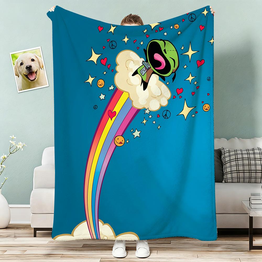 Cartoon I-Invader Zim Throw Lightweight 240g Flannel Blanket Soft Skin-friendly for Summer Cooling