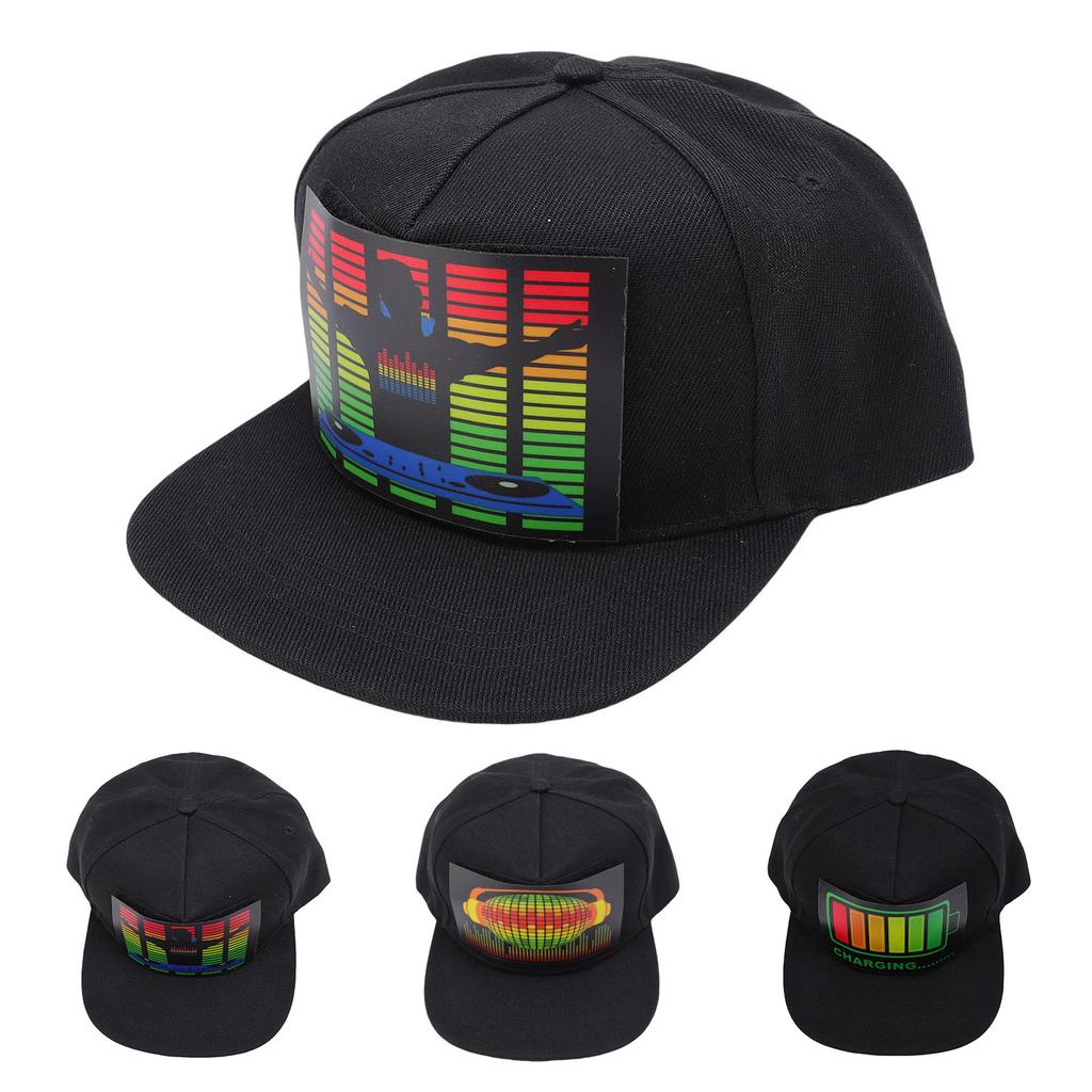 LED Hat Light Up Baseball Cap Sound Activated Luminous Hat for Party Club Festival Stage Performance