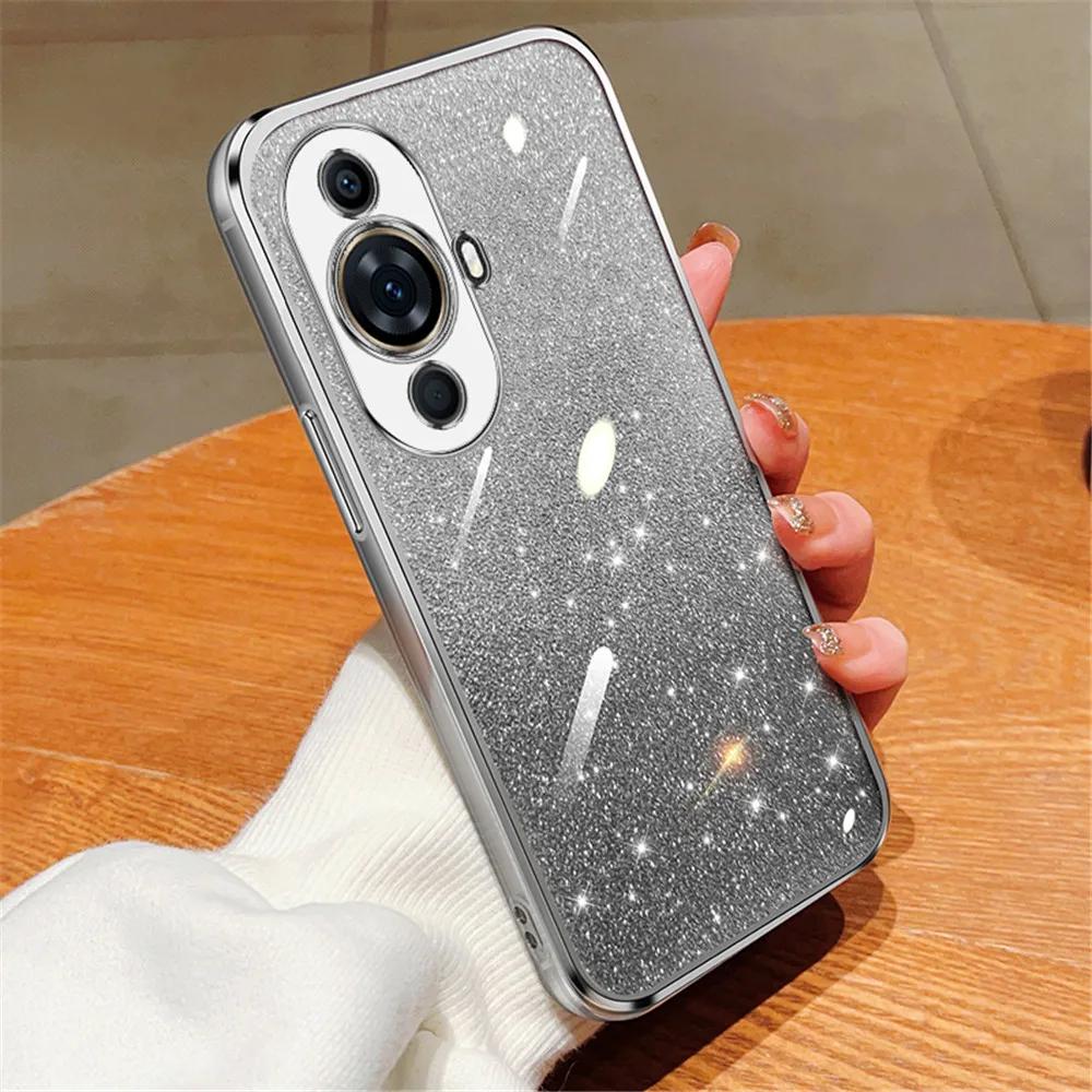 Gradient Glitter Plating Clear Phone Case For Huawei Nova 12 11 10 9 8 7 6 5 Pro 7i 9Z 5T SE Y61 Y91 Y70 Y90 Y7A Y6P Soft Cover