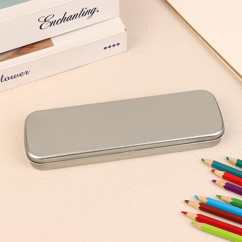 Metal Pen Box Iron Box Versatile Metal Pencil Stationery Students Spacious Heavy Duty Pen Box Rectangular Fountain Pen Case