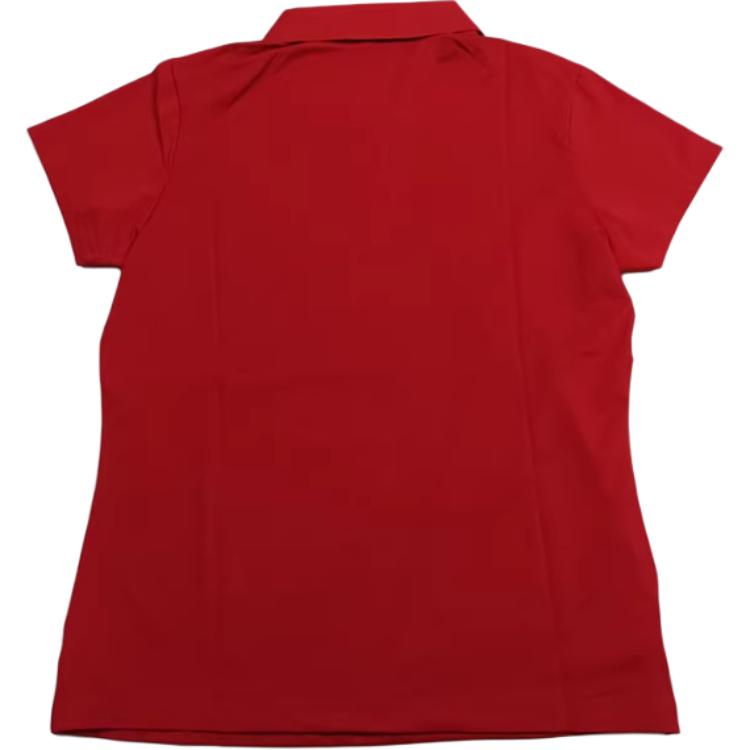 Li Ning Breathable Casual Simple Solid Color Short Sleeve Polo Shirt Women tops Red ATSQ390-3