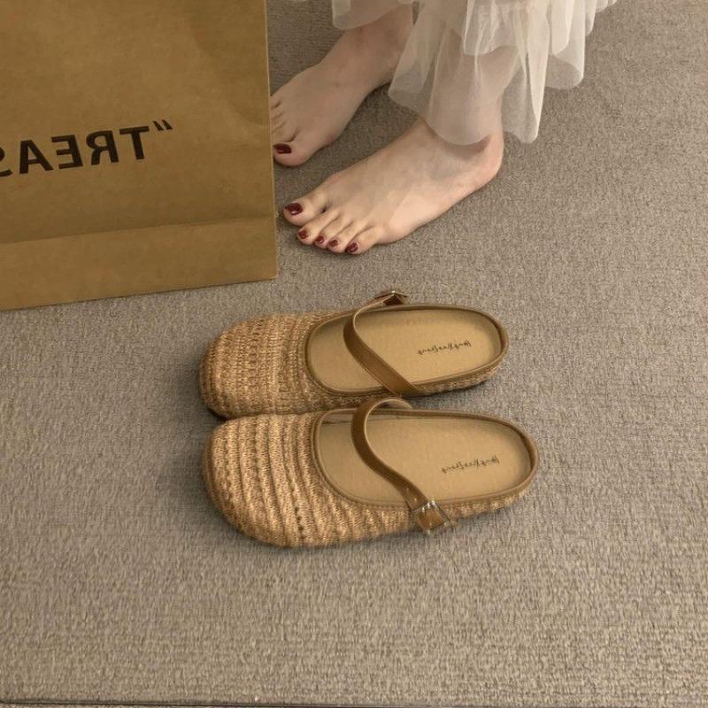 

Fashion Fashion Style Women s Flats Slippers Suede Fad Mules Shoes New Slingback Sandals Summer Casual Flip-flops Woman Slides Sandals 35