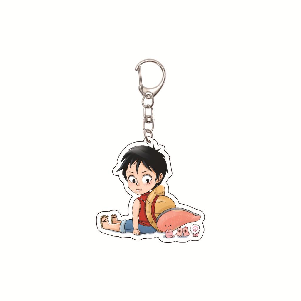 One Piece 5.5CM Acrylic Keychain, Anime Keychain, Luffy, Zoro Cartoon One Piece Bag Keychain