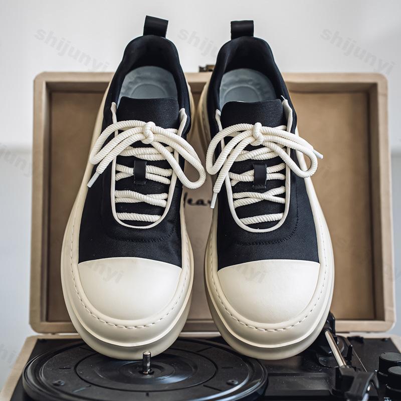 

Fashi Trend Casual Thick Soled Shoes Men s 2026 New Spring Breathable Comfortable Versatile Soft Soled Low Top Chunky sneakers 44 чорний