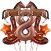 9pcs Western Party Balloons Horse Boots Balloons Wild West Cowboy Rodeo Themed Birthday Party Bachelor Party Farm Decorations