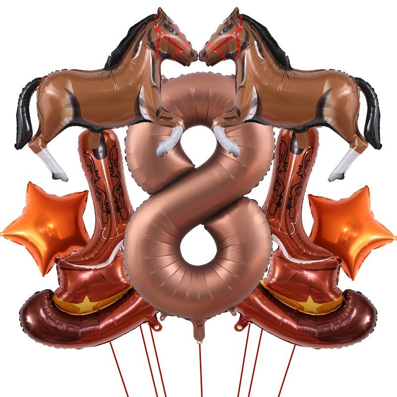 9pcs Western Party Balloons Horse Boots Balloons Wild West Cowboy Rodeo Themed Birthday Party Bachelor Party Farm Decorations