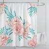 Watercolor Leaves On The Top Plant With Floral Bathroom Greenery Leaf Decoration Watercolor Botanical Shower Curtain With Hooks