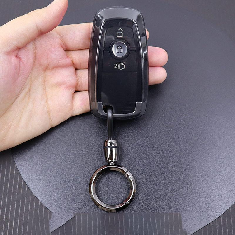 Transparent Black for Ford Edge Fusion Mustang Explorer F150 F250 F350 Ecosport 3 4 5 Button Remote Key Case Cover Fob Holder
