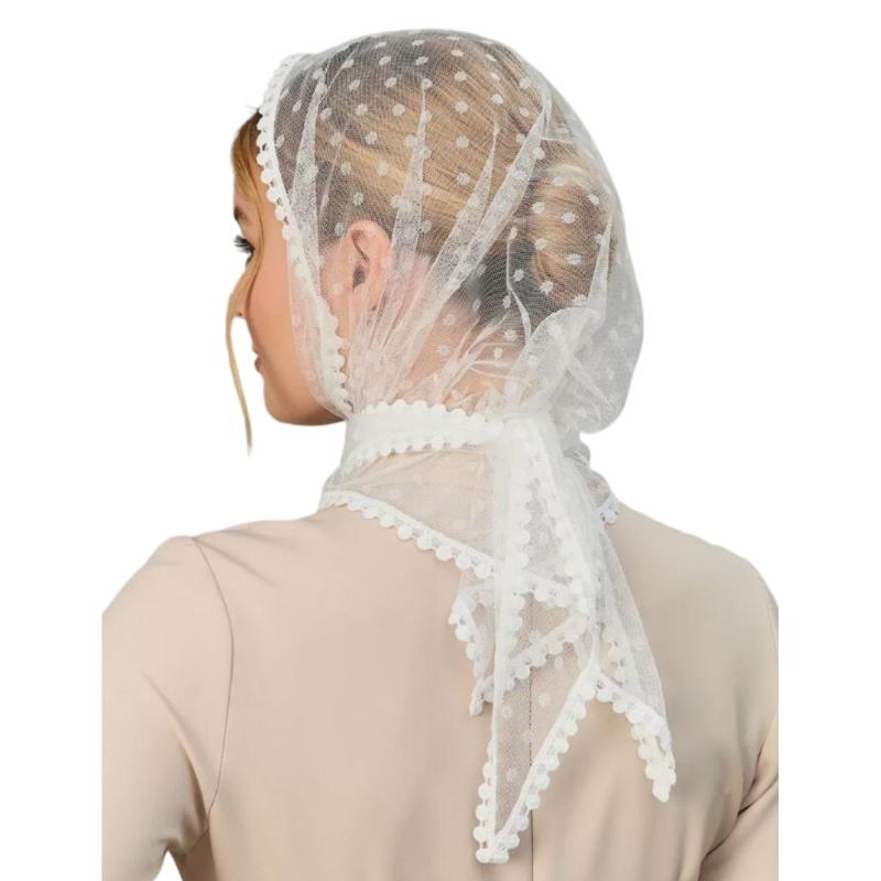 

Elegant Lace Headscarf Weddings Bridal Head Covering Romantics Lace Wrap for Weddings and Event