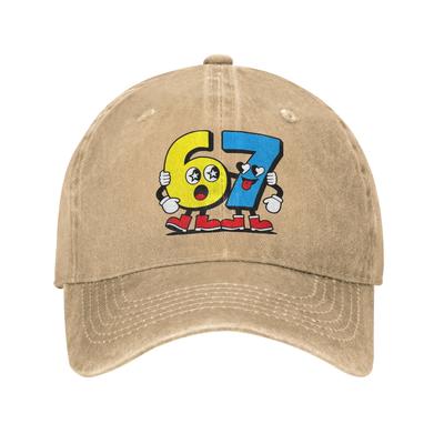 Vintage 67 Sechs Sieben Bruh Lustige Italienische Gehirnfäule Baseballkappen Used Denim Gewaschen Snapback Mütze Outdoor Workouts Geschenk Mützen