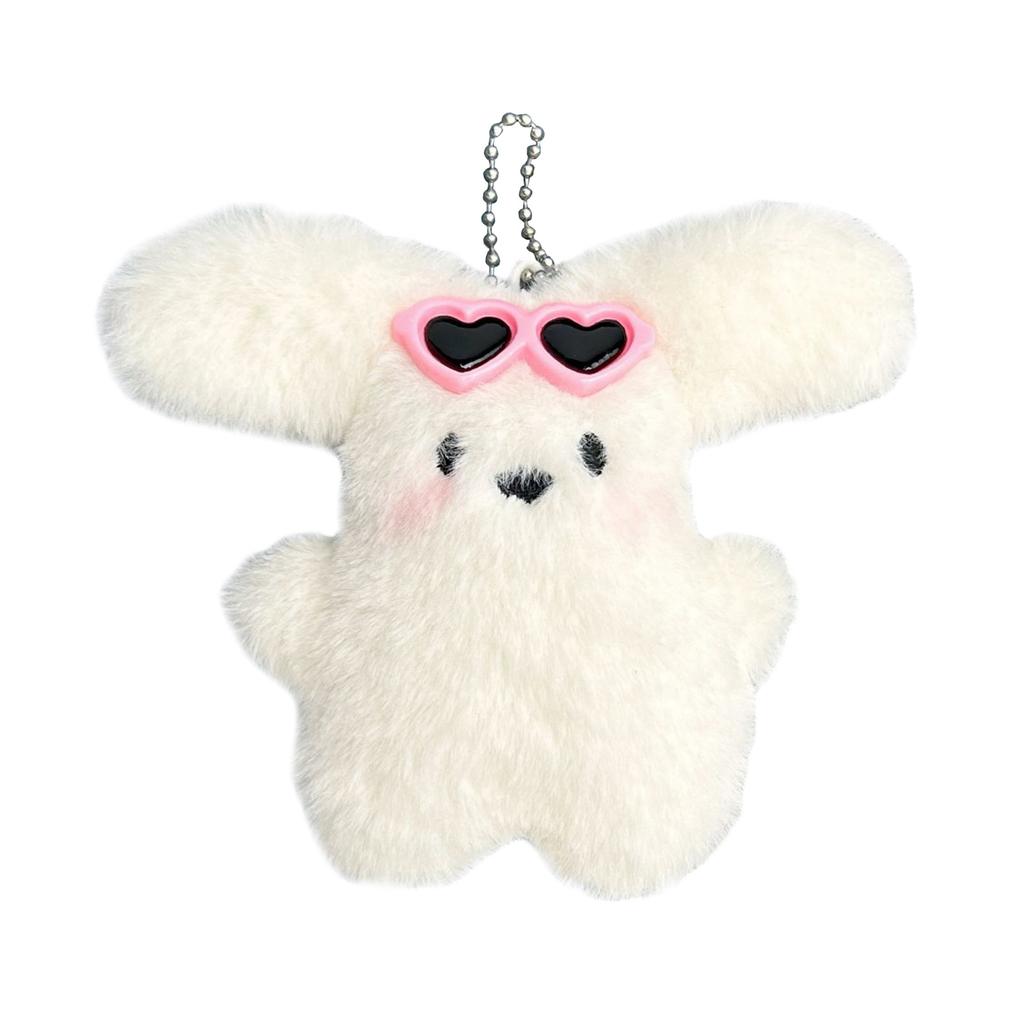 Cute Puppy Plush Toy Pendant Keychain Cartoon Big Ear Dog Dolls Figure Ornament for Backpack or Car Key Bag Charm Decors