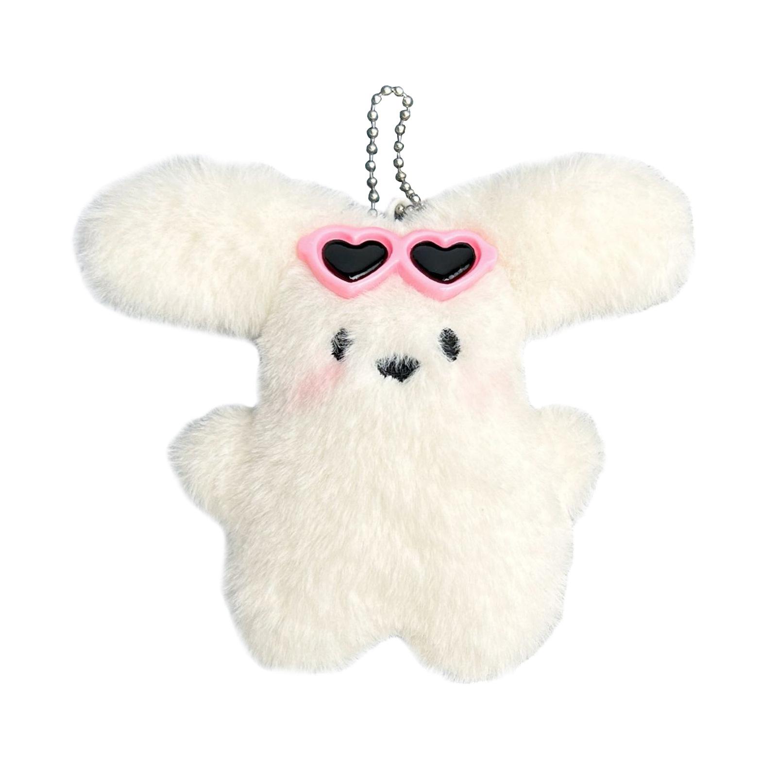 

Cute Big Ear Puppy Dog Dolls Toy Keychain Pendant with Bowknot for Women and Girl Backpacks Bag Charm Accessories Gift