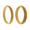 Retro Elastic Wide & Narrow Band Bracelet for Women - Gold-Plated Titanium Steel Fashion Bangle with French Personality Niche Design.