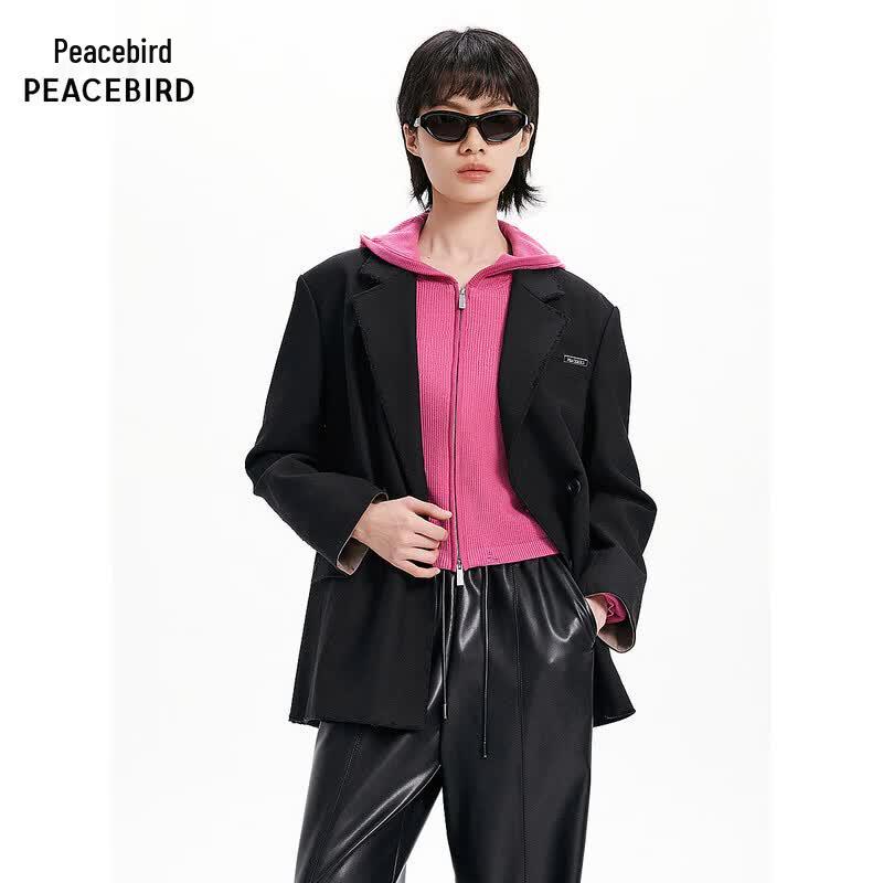 Peacebird Raw Edge Oversized Blazer L
