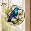 Colorful Garden Hanging Decoration Hummingbird Wall Decoration, Stained Acrylic Suncatcher for Window Bird Decor, Decorative Pendant with Rope
