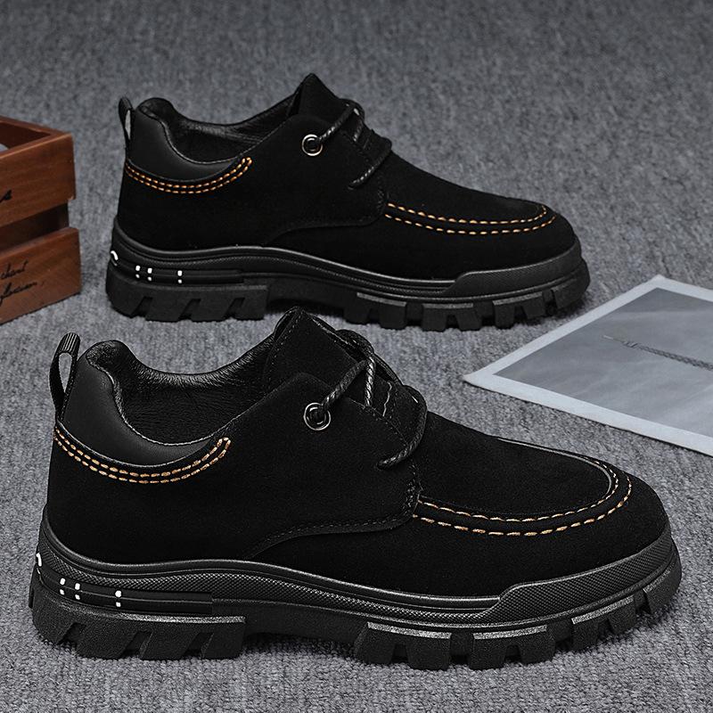 New Outdoor Mountaineering Men's Shoes for Spring 2019, Sports Fashion Casual Shoes Thick Sole Low Top British Work Shoes