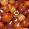 Antique Natural Red Agate Large-Hole Buddhist Loose Beads
