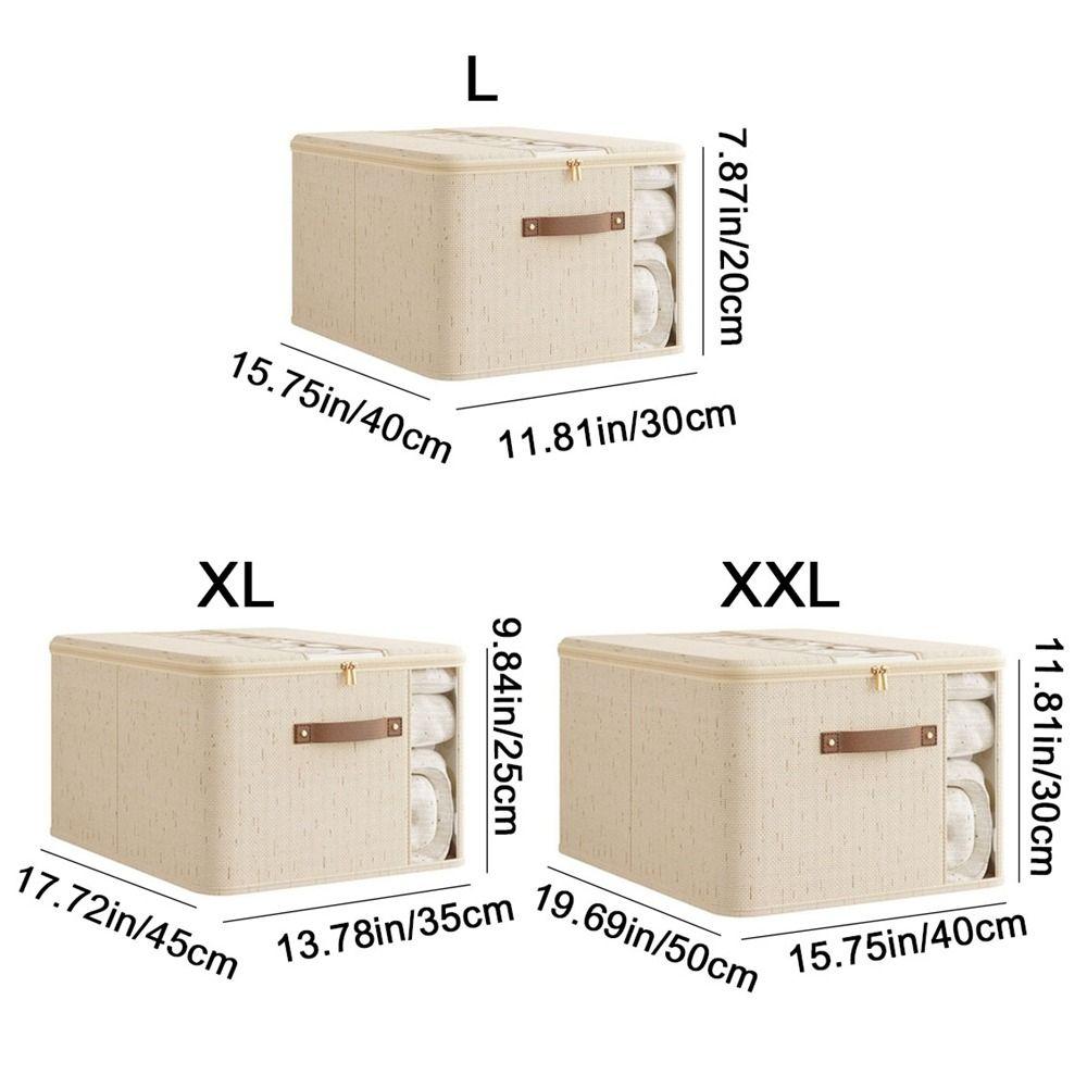 Visible Clothes Quilts Storage Bag Large Capacity Foldable Quilt Zipper Container Dustproof with Lid Wardrobe Storage Bag