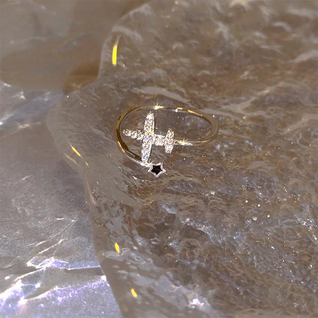 New Fashion Trend Unique Design Light Luxury Exquisite Elegant Zirconstar Moon Ring Ladies High Jewelry Party Gift Wholesale