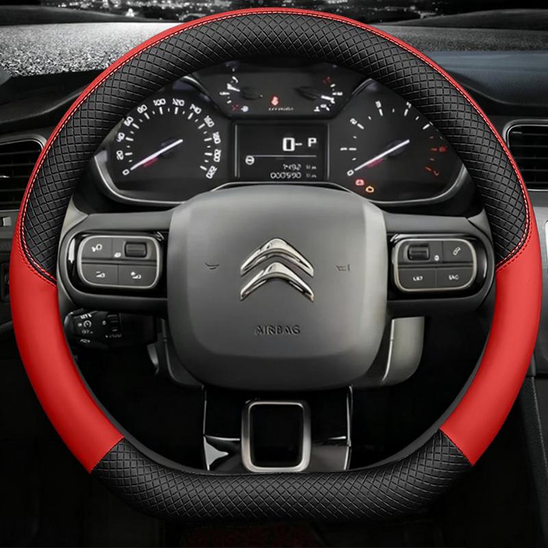 D Type Steering Wheel Cover For Citroen C3 II III 2009 - 2019 2020 C3 AIRCROSS 2017 2018 2019 2020 2021 Berlingo 3 C4 Picasso 2