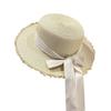 Flat-top French-style straw hat for women, new summer large brim sun hat, beach vacation hat, UV protection bucket hat