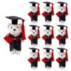 24TE 10Pieces Graduation Bear Plush Dolls with Bachelor Hat Gown for Special Event and Commemorative Graduation Gifts