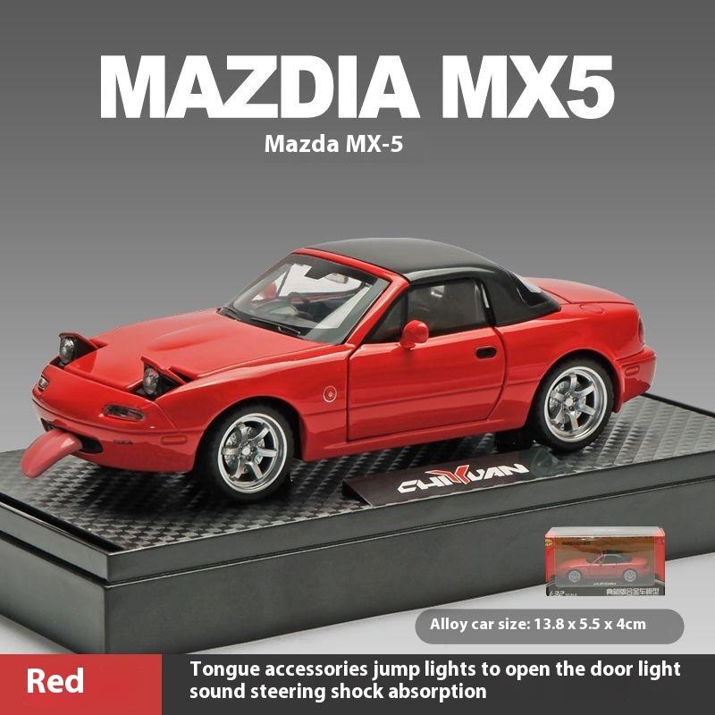 1:32 MAZDA MX-5 Alloy Diecast Racing Car Model Simulation Sound Light Children's Educational Toys Birthday Present For Boys