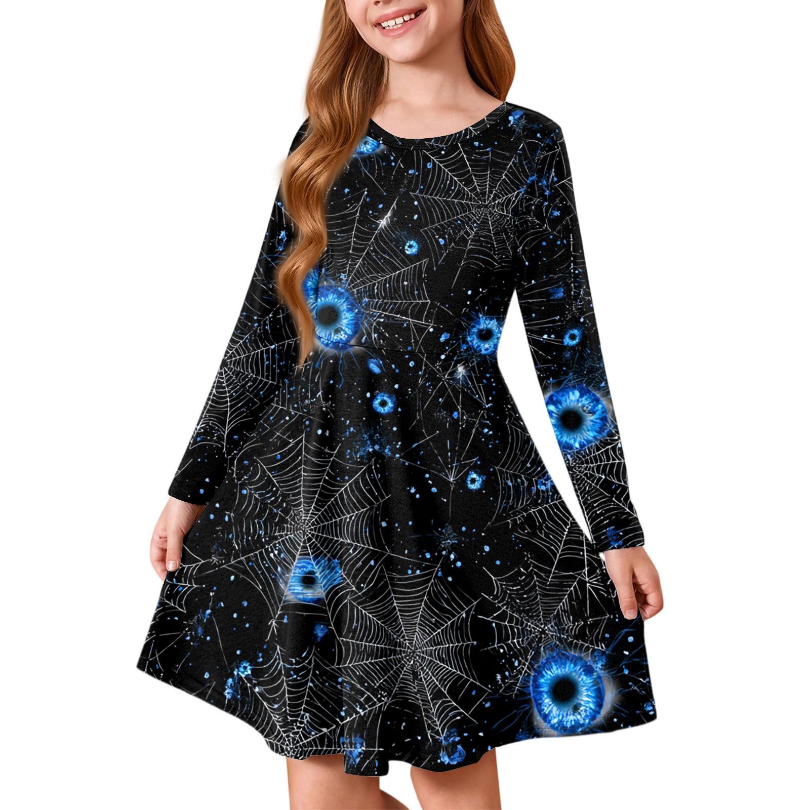 

Літня принцеса сукня для дівчинки на Хелловін - Сукня-футболка А-силуету з довгим рукавом 160 синій