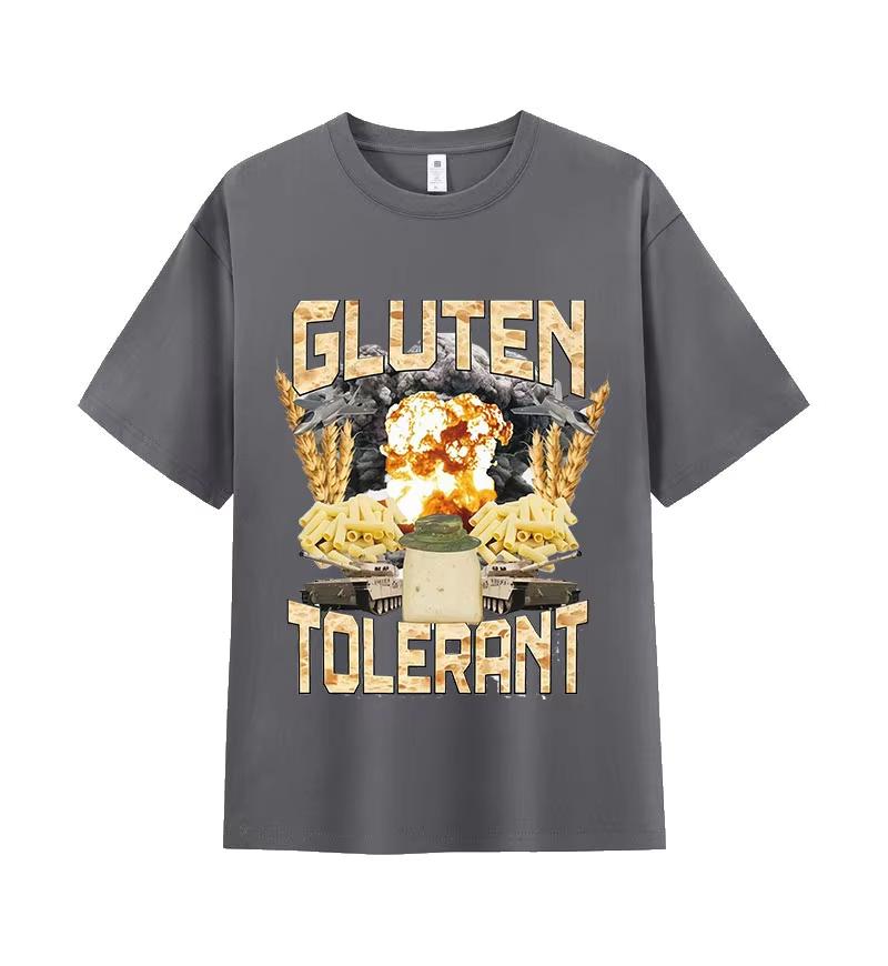Gluten Tolerant Funny Gift for Gluten Intolerant T-shirt Unisex Women Vintage T Shirt Casual O-Neck Short Sleeve T Shirts Tops