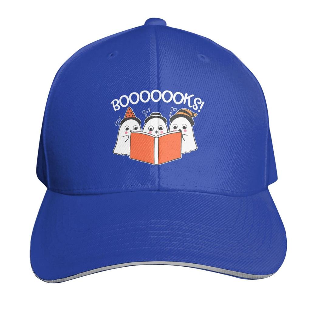 Booooks Halloween Ghost Reading Books Cap Fashion Casual Baseball Caps Adjustable Hat Hip Hop Summer Unisex Baseball Hats