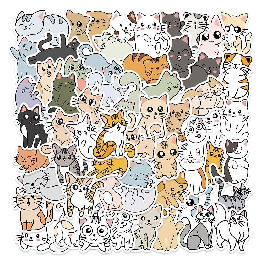 Adorable Kitten & Puppy Stickers: Creative, Waterproof Decals for Notebooks, Bottles, Phones, Skateboards, and Journals.